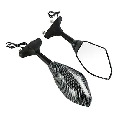 Rear View Side Mirrors W/LED Turn Signals Fit For Yamaha Honda Kawasaki Suzuki • $23.99