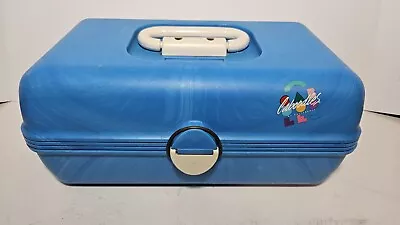 Caboodles Vintage 80s 90s Storage Make Up Case Travel Crafts Blue White 2602 • $19.99