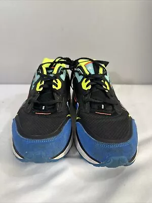 Fila Size 11.5 Mens Running Shoes Blue With Black And Yellow Stripes Casual • $40