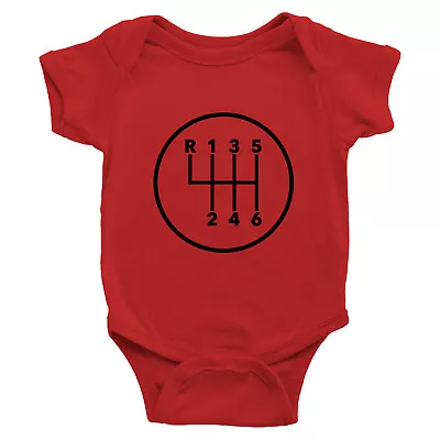 Infant Baby Rib Bodysuit Jumpsuit Romper Manual Transmission Shift 6 Speed Stick • $13.34