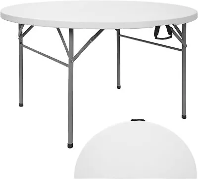 48 Inch Fold-in-Half Round Table Folding For Banquet Dining W/ Carrying Handle • $79.99