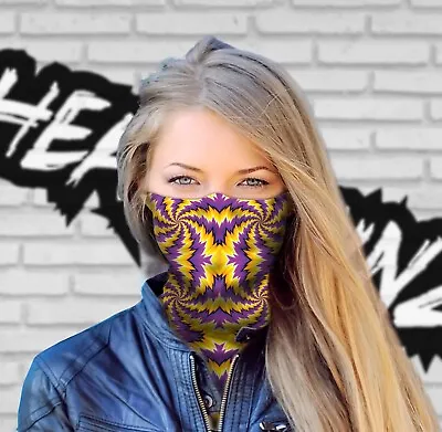 HYPNOTIC RAVE: Neck Gaiter Snood Bandana Face Mask Scarf Cover Shield Tube • $15.95