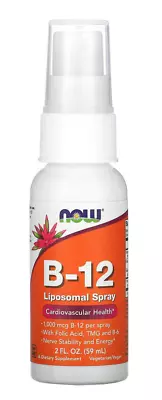 Now Foods B-12 Liposomal Spray 1000 Mcg 2 Fl Oz 59 Ml Cardiovascular Nerve • $35.80