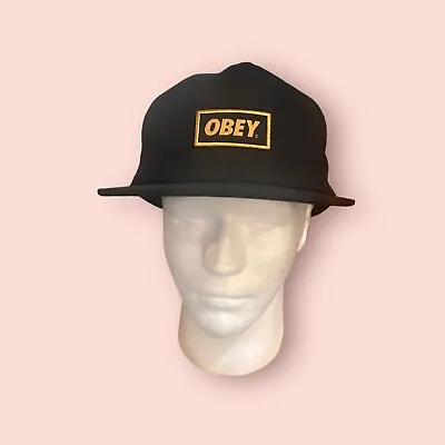 OBEY Snapback Cap Hat Black One Size Fits All Adjustable • $19.50