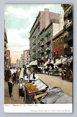 Fruit Vendor Kids On Mulberry Street NYC Antique Little Italy Italian-American • $12.99