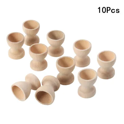 10PCS Eggs Holding Cup Wooden Egg Stand Wooden Egg Tray Boiled Egg • £8.63