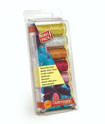 £9.49 • Buy Gutermann Metallic Thread Set - Choice Of 2 Sets Of Various Colours
