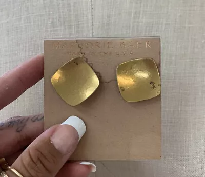 Signed MARJORIE BAER Costume Brass Clip On Earrings Light Wear🤩❤️ • $19.99