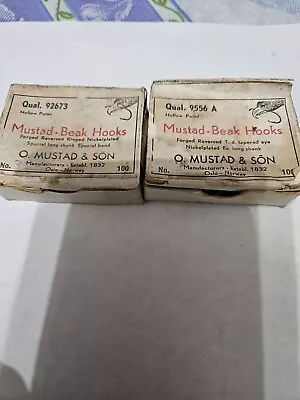 Vintage Mustad Fish Hook Boxesboth With Hooks • $10