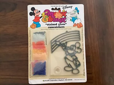 Vintage Makit & Bakit Disney Rainbow Mickey Mouse Stained Glass Suncatcher Frame • $17.50