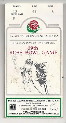 1983 Michigan UCLA Rose Bowl Football Ticket Stub Carter Schembechler Good • $9.99