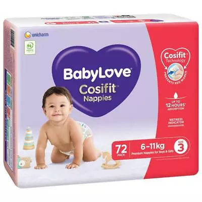 BabyLove Cosifit Jumbo Nappies Crawler 72 Pack • $40.93