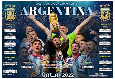 $18.95 • Buy ARGENTINA WINS THE 2022 WORLD CUP 19”x13” COMMEMORATIVE POSTER