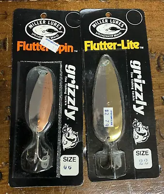 New Vintage Miller Lures Grizzley 1 Flutter-lite #22 1 Flutter-spin #06 Usa Made • $18