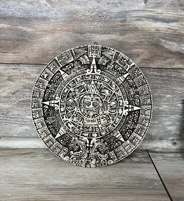 Mayan Aztec Sun Calendar Resin Stone Composite Wall Art Hanging 13” • $28.86