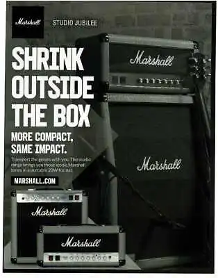 2019 MARSHALL Studio Jubilee Amp Head Amplifier Combo Stack Magazine Ad • $8.95