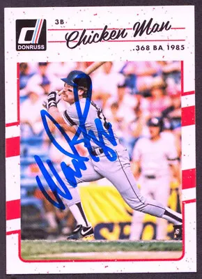 WADE BOGGS 2017 Donruss Chicken Man #191 AUTOGRAPH Auto Signed RED SOX HOF Rays • $14.99