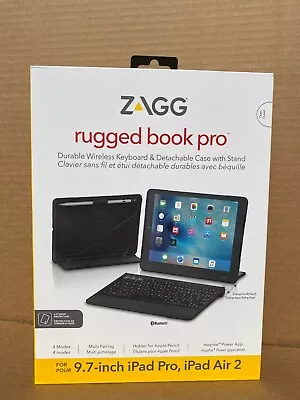 Zagg Rugged Book Pro Wireless Keyboard Case For IPad Pro 9.7  With Stand - Black • $39.90