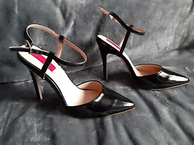 Size UK 6 Black Patent High Heeled Court Shoes From London Rebel • £34.99