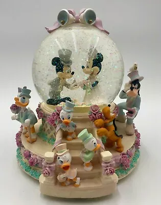 Mickey & Minnie Wedding Musical Snow Globe - Plays Wedding March Great Condition • $99.99