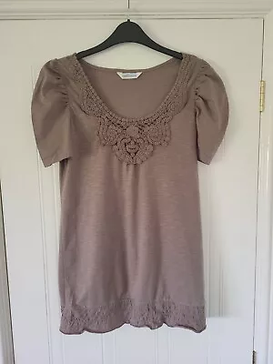 Lovely Vanilla Sands Mocha Tunic Top. Size 12 Boho Hippy Holiday.   • £8.99