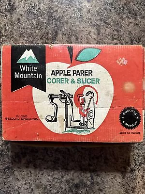 Vintage White Mountain Apple Parer Corer Slicer Peeler Original Box Instructions • $19.99