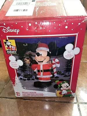 Gemmy 10.5' Airblown Inflatable Disney Mickey Mouse In Santa Suit (RARE) • $142.50