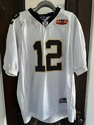 Reebok New Orleans Saints Super Bowl #12 MARQUES COLSTON White Jersey Size 54 • $40