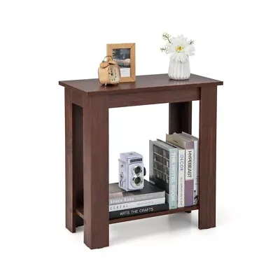 2-Tier Modern Compact End Table With Storage Shelf • $58.95