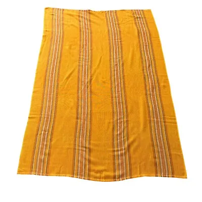 Vintage 60s 70s Rectangular Orange Stripe Tablecloth Retro 176 X 121 Cm Caravan • $24