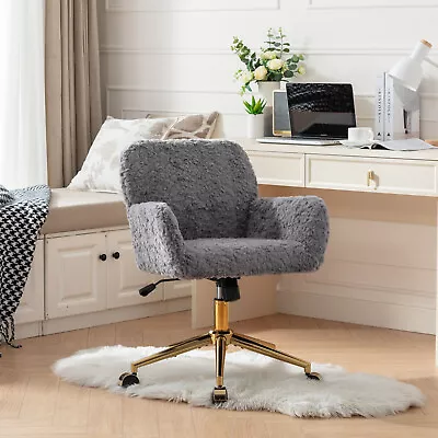 Home Office Chair Swivel Office Chair With Golden Metal Base Vanity Chair • $135.99