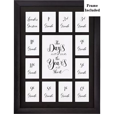 School Year Picture Frame K-12 Collage Photo Graduation Black Solid Wood Fram... • $45.22