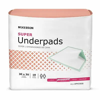 $84.99 • Buy 300 McKesson Incontinence Underpads Moderate Absorbency Disposable 30  X 30 