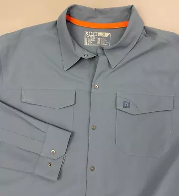 5.11 Tactical Freedom Flex Long Sleeve Button Front Shirt Blue Men's XL • $14.50