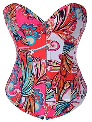 Alivila.Y Fashion Womens Vintage Butterfly Pattern Denim Overbust Corset Bust... • $41.89