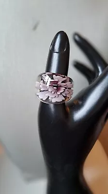 Murano Glass VINTAGE Statement  Ring Flower Design COSTUME JEWELLERY Quality. • £14.99