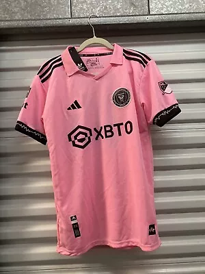 NWT Adidas MESSI #10 Miami Jersey Shirt Size Medium Pink Short Sleeve • $79.99