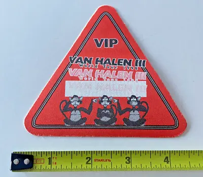 Authentic VAN HALEN 1998 Van Halen III Concert VIP Cloth Pass World Tour • £9.64