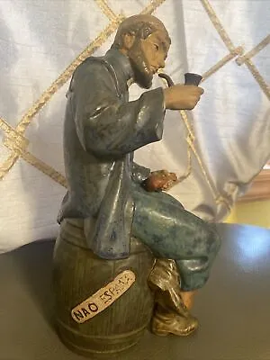 RARE NAO/ LARGE OLD FISHERMAN/SAILOR WITH PIPE. By LLADRO GRES FINISH • $135
