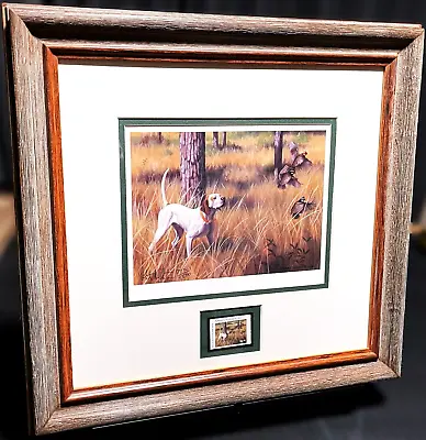 Robert Christie 2001 Quail Unlimited Stamp Print With Stamp - Brand New Frame • $325