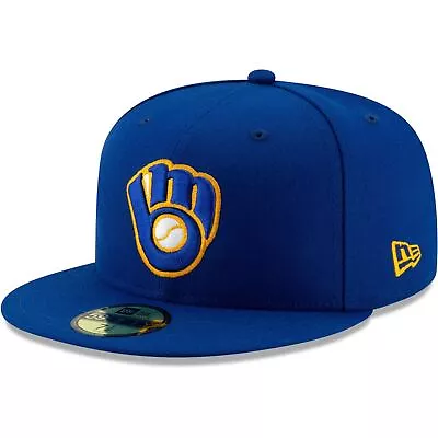 [70482535] Mens New Era MLB Authentic 59Fifty 5950 Fitted Milwaukee Brewers • $29.99