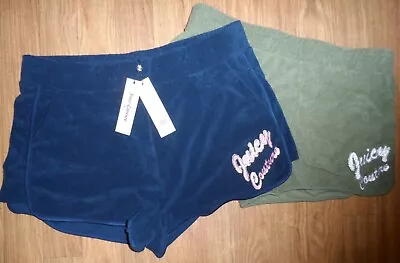 Nwt Nwot Lot Of 2  Juicy Couture Shorts Navy Blue And Green Us Size Ladies Xl • $12.99