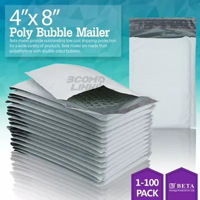 #000 4x8 (4x7) Poly Bubble Mailer Self Padded Envelope Bag 2550100250500 Pcs • $5.20