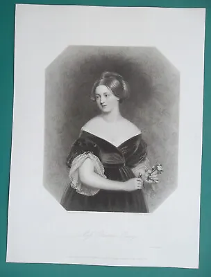 MISS BLANCHE BURY Of Queen Victoria Royal Court - SUPERB 1840 Antique Print • $44.95