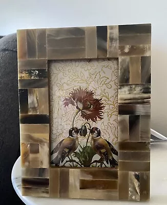 Brown Tan Mosaic Marble Tiled Anthropologie Picture Frame 4x6 Opening • $14