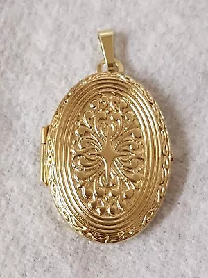 Gorgeous 9ct Yellow Gold Embossed Locket Pendant K&L B'ham Import Hallmark 4.5g • £135