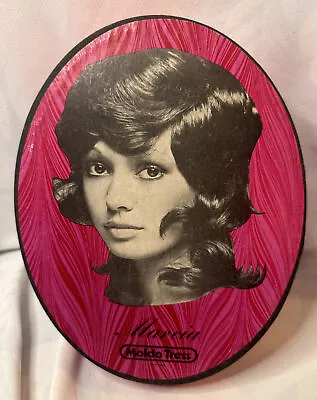 Vintage Wig Box Pink Moldo Tress Oval Round Retro Decor Kitschy 60s • $20