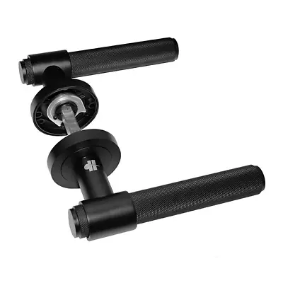 Matt Black Knurled Door Handles With Collar Designer Range Sold As A Pair • £9.99