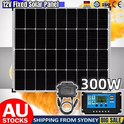 300W Solar Panel Kit 12V Mono Fixed Home Caravan Camping Power Battery Charging • $139.50