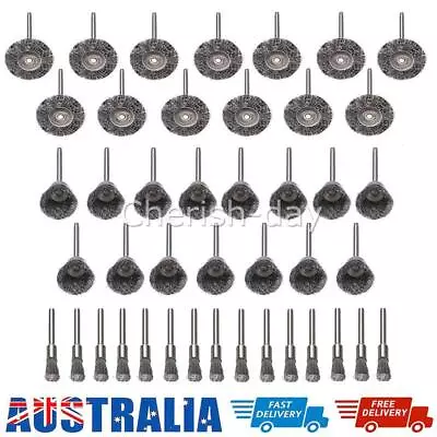 45X Rotary Steel Wire Brush Drill Polishing Wheels Set Kit Rust Removal Tool AU • $17.35